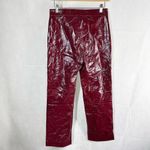 LNA Faux Leather Patent Crinkle Pants Size Large Wine Photo 4