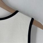 Anthropologie  Black Trim Color Block White  Button Front Vest‎ Stretch Crepe XL Photo 12