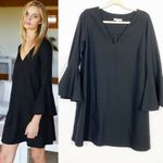 Emerson Fry Bell Sleeve Dress Black LBD Little Black Dress Size 8 Photo 2