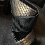 Moca Sequin Strappy Heels | Black & Silver Glam Open Toe Pumps | 8.5 Photo 6