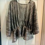 Carmela Black and Silver/Gold Poncho Blouse Photo 1
