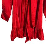 Marissa Webb Red Satin Long Sleeve Tie Front Mini Dress Size 6 Photo 8