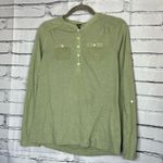 Lauren Ralph Lauren Green Button Blouse Longsleeve S Y2K Preppy Minimal Slim Fit Photo 7
