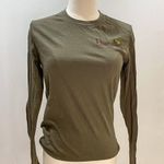 Army Green “Personality” Chameleon Long Sleeve Top Photo 0
