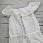 Madewell  White Off the Shoulder Swiss Dot Shorts Romper Size Small Photo 10