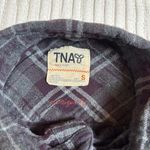 Aritzia  TNA boyfriend Flannel Dark Gray Plaid Button Down Shirt Women's Size S Photo 10
