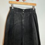 Vintage black suede leather midi skirt Size 10 Photo 2