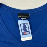 Nba  4 Her 5th & Ocean Philadelphia 76ers Basketball Blue Tee Shirt Womens Size L Photo 2