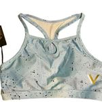 VULL Light Blue Speckle Keyhole Racer Back Sports Bra, size XL NWT Photo 0
