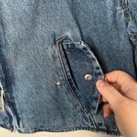 Sam Edelman Mesa High-Pile Fleece Collar Zip-Up Crop Denim Moto Jacket XS Photo 7