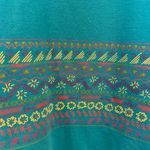 Vintage Belvedere Teal Patterned 90s Artsy Sweatshirt Size Medium Blue Photo 4
