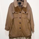 Sanctuary Fringe Wool Blend Coat - Camel Size XL Photo 2