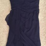 Minuet Navy Strapless Grecian Layered Dress Blue Photo 0