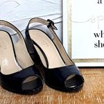 Talbots Peep Toe Black Patent Leather Slingback heels size 9AA NEW with BOX Photo 1