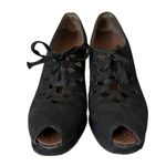 Vintage Black Suede Leather Lace Photo 2