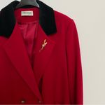Vintage Forecaster of Boston Red Wool Overcoat 1990s Pin, Black Velvet C… Size 16 Photo 2