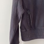 Free People Movement Sweatshirt Washed Burnout Gray Zipper Pockets Ribbed Sz S Black Photo 1