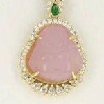 Gold Plated Purple Buddha Pendant Photo 1