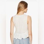 BCBGeneration White Eyelet Ruffle Hem Crop Top, Sz L Photo 1