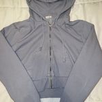 John Galt Blue Cropped Zip Up Jacket Photo 0