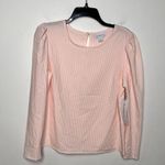 Liz Claiborne seersucker puffed sleeves blouse long sleeve size small Photo 0