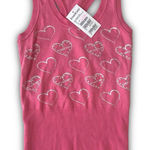 Bebe NWT Pink Tank Top w/ Rhinestone Hearts Photo 0