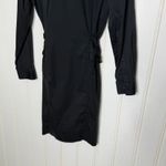 UNTUCKIT Angelina Black Button Front Belted Shirt Dress Long Sleeve Women Size 6 Photo 5