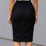 Victoria's Secret Vintage  Black HighRise Gingham Detailed Cinch Pencil Skirt sz 8 Photo 0