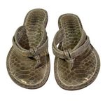 Bernardo  Gold Snake Print Leather Sandals Size 7 Photo 0