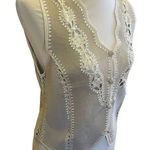 Handmade Suede Crochet Lace Beige/Cream RARE Boho Chic Vest Size Small Photo 0