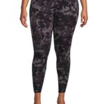 Terra & Sky Womens Black Tie Dye High Rise Ankle Leggings Size 1X 16W-18W New Photo 1