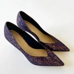 ZARA Purple Lace Stilletos Size 38 Pointed Toe Spike Heel Holiday Party Formal Photo 2