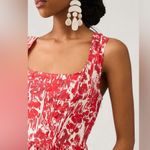 Anthropologie Aureta Square Neck Corset Midi A Line Dress Red White size M Size M Photo 2