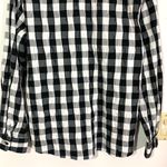 Foxcroft  NYC Germaine Crinkle Buffalo Plaid Black and White Shirt Photo 9