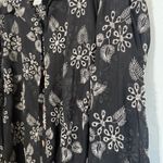Multiples  Women's blouse black and white embroidered 3/4 tab sleeves Photo 3