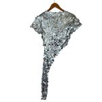 Derma Department Venus Silver Sequin Asymmetrical top Size 4 NWT Photo 1