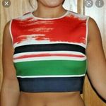 Clover Canyon  Striped Neoprene Crop Top Photo 0