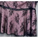 Vintage PIA Pleated Skirt Pink Black Embroidered Lace Hem Mini Made in USA Photo 5