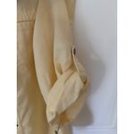 Croft & Barrow  Yellow Linen Blend Roll Tab Pocket Utility Button Up Women Size M Photo 4
