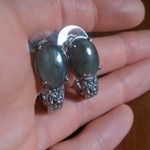 Madagascar Fire Labradorite Stainless Steel Solitaire Stud Earrings Photo 9