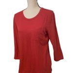 Patagonia  Cinnamon Red 3/4 Sleeve Size Medium Outdoorsy Hiking Pocket Tee Shirt. Photo 1