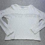 ZARA  Trafaluc Cream Knit Lace Insert Long Sleeve Sweater Women Size M Photo 0