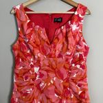 Adrianna Papell  Floral Print Sheath Knee Length Dress Women's 12 Pink Cocktail Photo 6