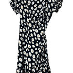Billabong  Black Flower Print‎ Wrap Mini Dress Size Small Photo 0
