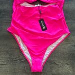 Al’MAGE XL One Piece Monokini Neon Hot Pink Swimsuit Photo 6