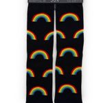 Odd Sox Rainbow Crew Socks Mens Womens Fun Cute Gift Black Colorful Photo 0