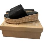 Free People Bohemian Harbor Raffia Flatform Sandals Black 11 Platform Chunky Photo 12