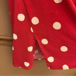 Oscar de la Renta  Faux Wrap Polka Dot V Neck‎ Tunic Red White Medium Photo 4