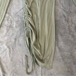 Forever 21  Sage Green Ruching Side Tie Long Sleeve Mini Dress Casual Size Small Photo 7