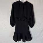 VICI Black Tie Neck Long Sleeve Mini Dress Medium Elegant Classy Cocktail Photo 2